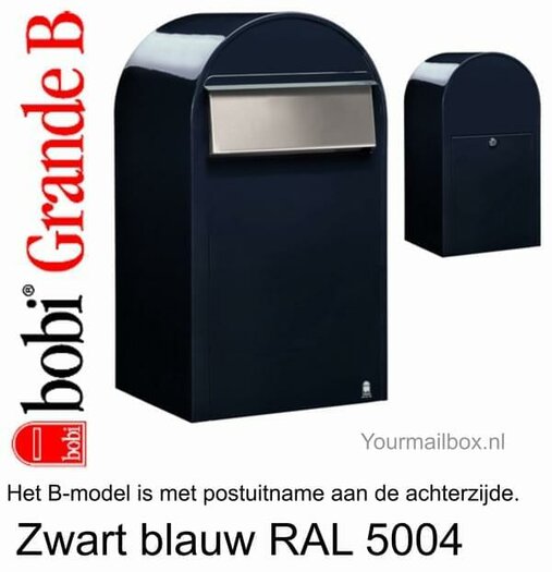 Heerlijk Samengesteld Geef rechten Brievenbus Bobi Grande B zwartblauw RAL 5004 - Yourmailbox
