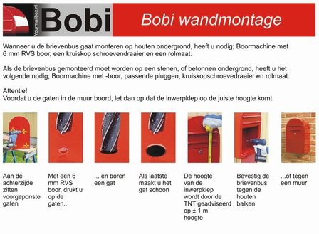 Brievenbus Bobi Classic bordeaux rood RAL 3005