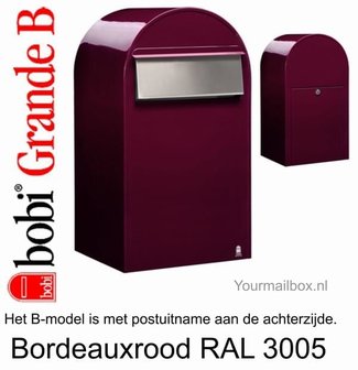 Brievenbus Bobi Grande B bordeauxrood RAL 3005
