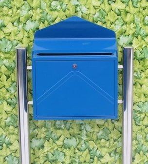 Envelop brievenbus blauw met statief