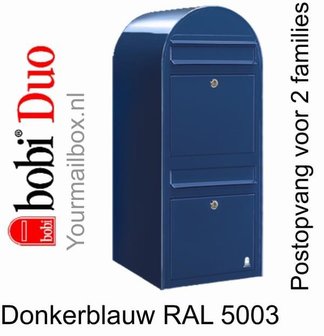 Brievenbus Bobi Duo donkerblauw RAL 5003
