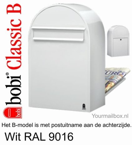 Brievenbus Bobi Classic B wit RAL 9016