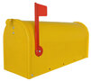Amerikaanse brievenbus mailbox staal geel