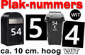 Huisnummer / container stickers Wit 10CM