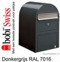 Brievenbus Bobi Swiss Donkergrijs  RAL 7016 met RVS klep