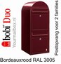 Brievenbus Bobi Duo bordeauxrood RAL 3005