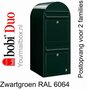 Brievenbus Bobi Duo zwartgroen RAL 6064