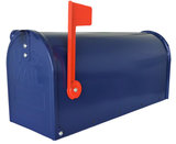 Amerikaanse brievenbus mailbox staal blauw_