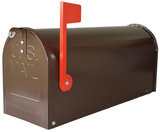 Amerikaanse brievenbus mailbox staal bruin_