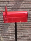 Amerikaanse brievenbus mailbox staal grijs_