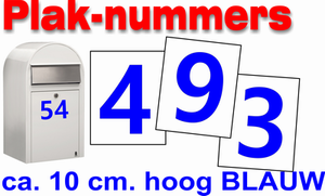 Huisnummer / container stickers Blauw 10CM
