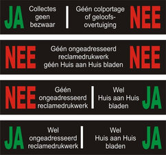 JA/NEE stickers brievenbus