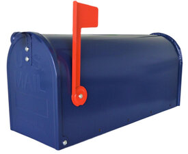 Amerikaanse brievenbus mailbox staal blauw