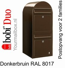 Brievenbus Bobi Duo donkerbruin RAL 8017