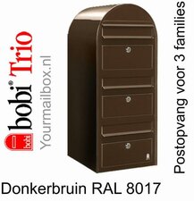 Brievenbus Bobi Trio donkerbruin RAL 8017