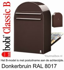 Brievenbus Bobi Classic B donkerbruin RAL 8017