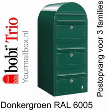 Brievenbus Bobi Trio donkergroen RAL 6005