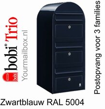 Brievenbus Bobi Trio zwartblauw RAL 5004