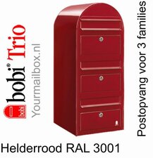 Brievenbus Bobi Trio helderrood RAL 3001