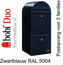 Brievenbus Bobi Duo zwartblauw RAL 5004