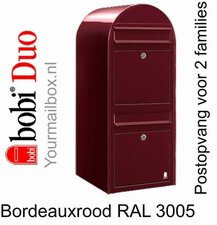 Brievenbus Bobi Duo bordeauxrood RAL 3005