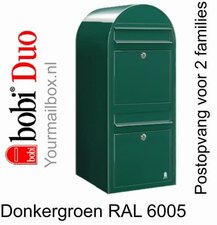 Brievenbus Bobi Duo donkergroen RAL 6005