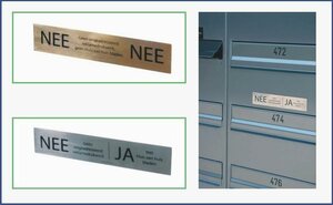Nee/Ja en Nee/nee RVS bordje (dubbelzijdig bedrukt)