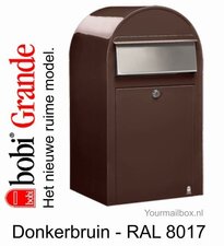 Brievenbus Bobi Grande donkerbruin RAL 8017