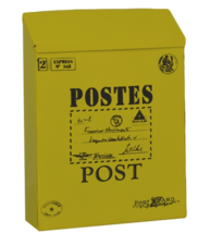 Brievenbus Post kaart geel
