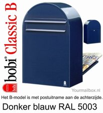 Brievenbus Bobi Classic B donkerblauw RAL 5003