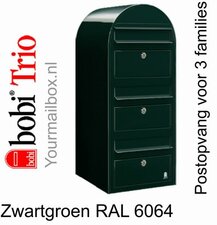 Brievenbus Bobi Trio zwartgroen RAL 6064