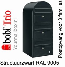 Brievenbus Bobi Trio structuurzwart RAL 9005