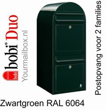 Brievenbus Bobi Duo zwartgroen RAL 6064