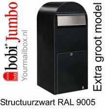 Brievenbus Bobi Jumbo structuurzwart RAL 9005