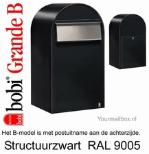 Brievenbus Bobi Grande B structuurzwart RAL 9005