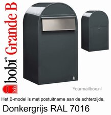 Brievenbus Bobi Grande B donkergrijs RAL 7016