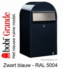 Brievenbus Bobi Grande zwartblauw RAL 5004