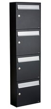 Set van 4 brievenbussen zwart (boven elkaar)
